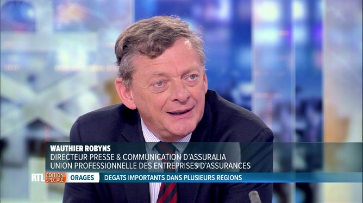 Intempéries réactions en plateau de Wauthier Robijns, d'Assuralia RTL Info