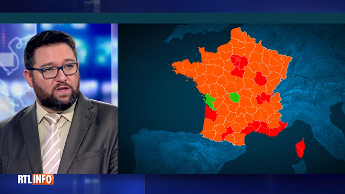La quasitotalité de la France est en zone rouge ou orange les