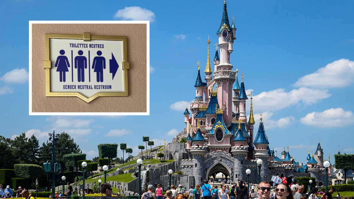 Novità a Disneyland Paris: servizi igienici necessariamente genderless “aperti a tutti”