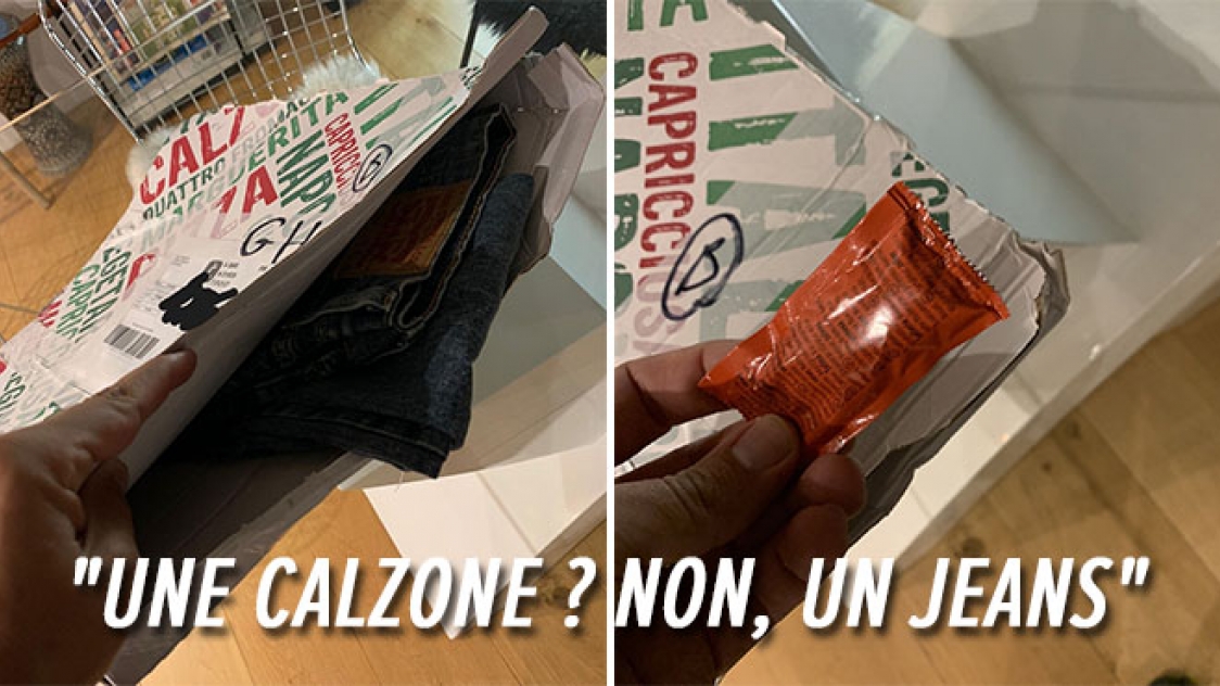 Vinted: Hugo achète un jeans et le reçoit dans une boîte à pizza