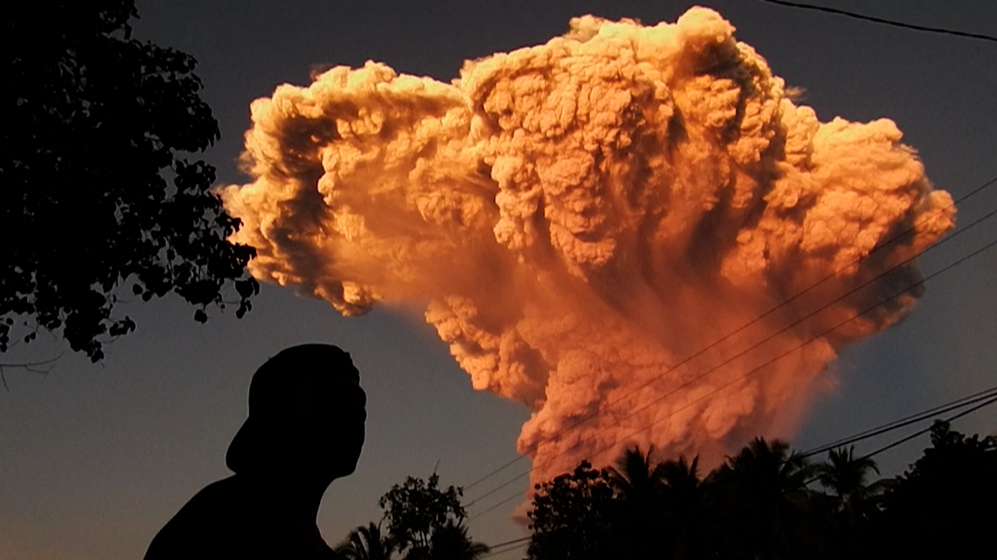 L’éruption du volcan