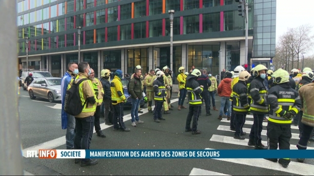 Manifestation des agents des zones de secours à Bruxelles