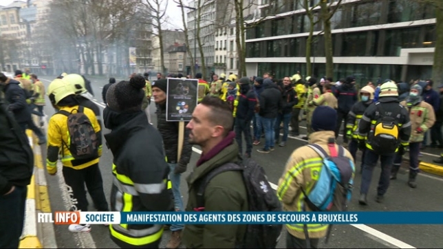 Manifestation des agents des zones de secours à Bruxelles