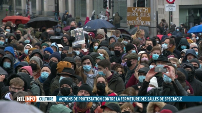 Manifestation à Bruxelles contre la fermeture du monde de la culture