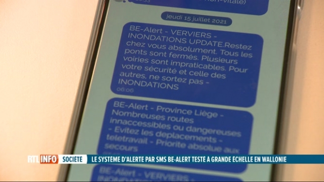 Le Centre national de crise a testé son système Be-Alert en Wallonie