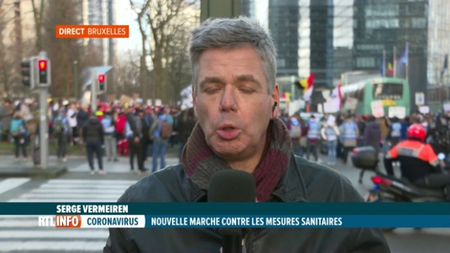Nouvelle manifestation contre les restrictions sanitaires à Bruxelles