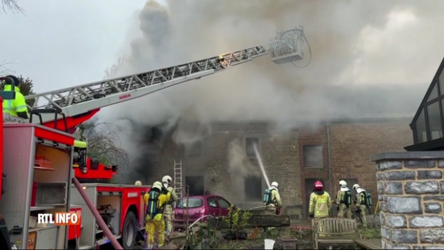 Une maison détruite par un incendie à Havelange