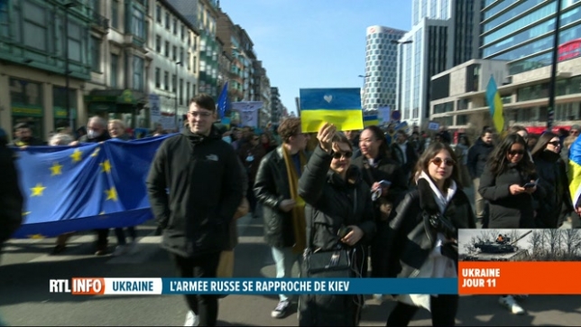 Guerre en Ukraine: manifestation de soutien aux Ukrainiens à Bruxelles
