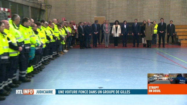 Drame à Strépy-Bracquegnies: le Roi et la princesse Elisabeth observent une minute de silence