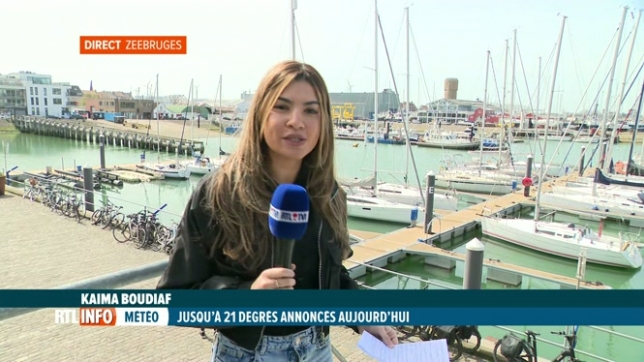 Beau temps: Kaima Boudiaf est en direct de Zeebruges