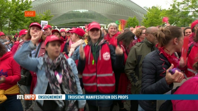 Nouvelle manifestation des enseignants à Liège