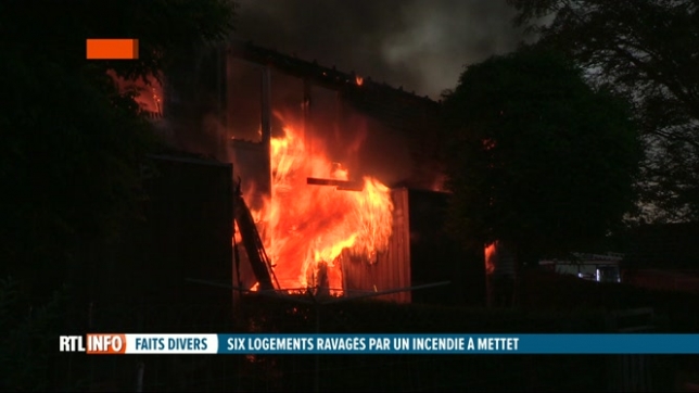 Mettet: un incendie ravage 6 appartements, les habitants doivent être relogés