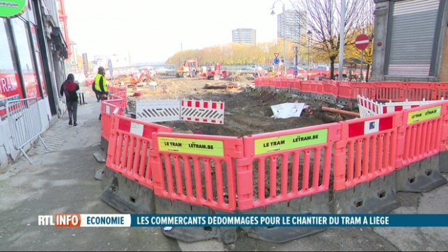Liège: les commerçants impactés par les travaux du tram seront indemnisés