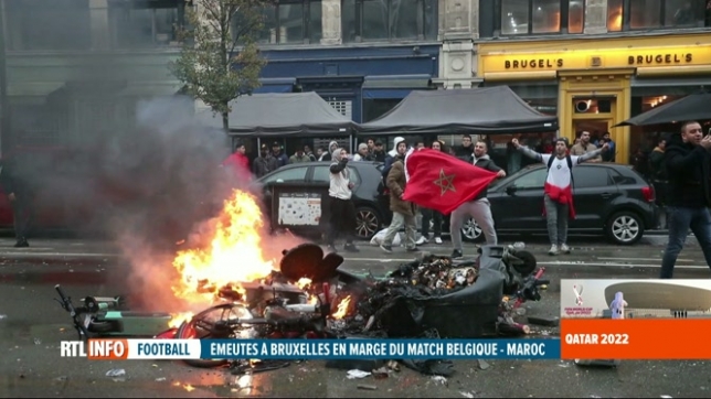 Des violences éclatent au coeur de Bruxelles après le match Belgique-Maroc