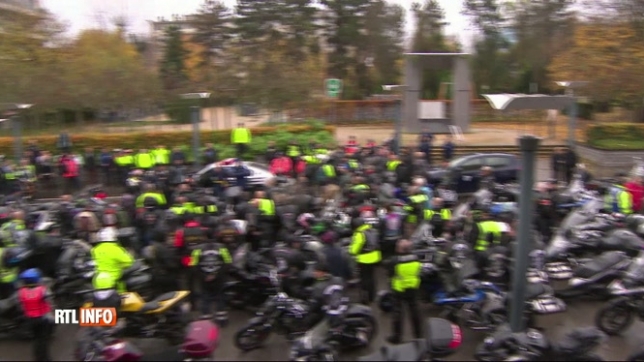 Balade à moto organisée en soutien aux proches du policier Thomas Monjoie et à son collègue