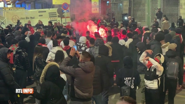 Des supporters se massent dans le centre-ville de Bruxelles