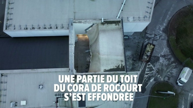 Une partie du toit du Cora de Rocourt s
