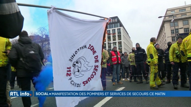 Services de secours et pompiers ont manifesté à Bruxelles