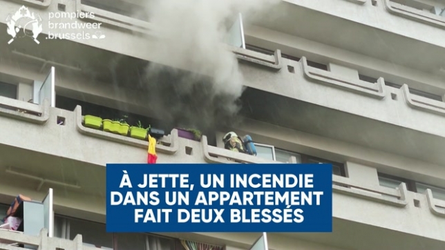 à Jette, un incendie se déclare dans un appartement et fait deux blessés