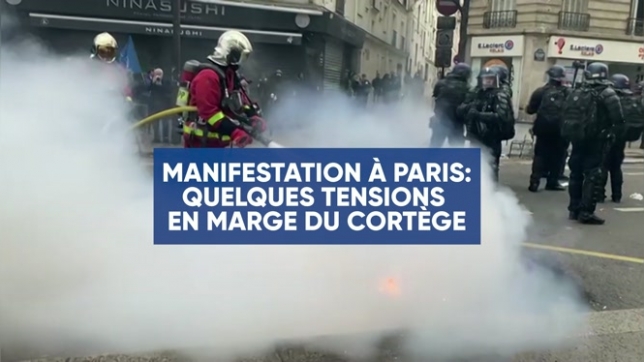 Manifestation à Paris: quelques tensions en marge du cortège