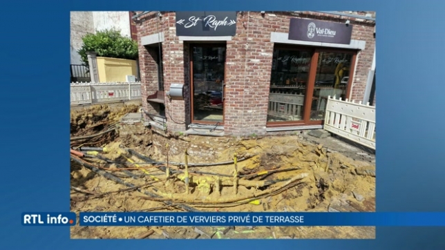 Un cafetier de Verviers découvre un énorme trou à la place de sa terrasse