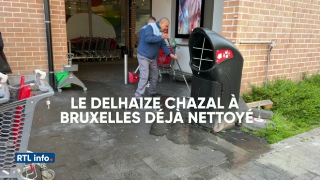 Delhaize saccagés: un premier magasin nettoyé très tôt ce matin