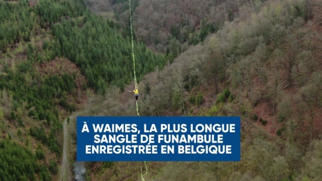 À Waimes, la plus longue sangle de funambule enregistrée en Belgique