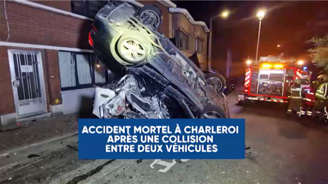 Accident mortel à Charleroi après une collision entre deux voitures