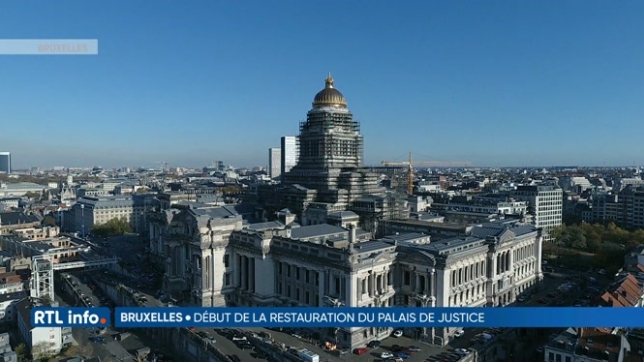 La restauration de la façade avant du Palais de Justice de Bruxelles débute pour deux ans