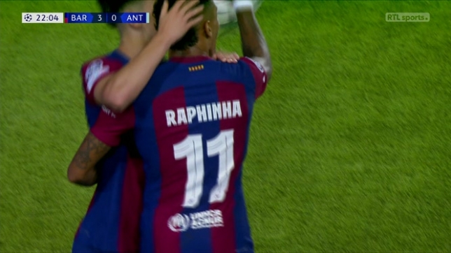 FC Barcelone-Antwerp: Raphinha triple le score
