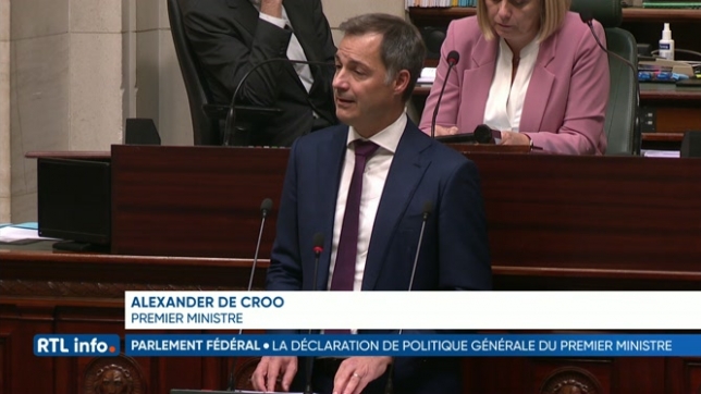 Alexander De Croo a prononcé son discours de politique générale au Parlement
