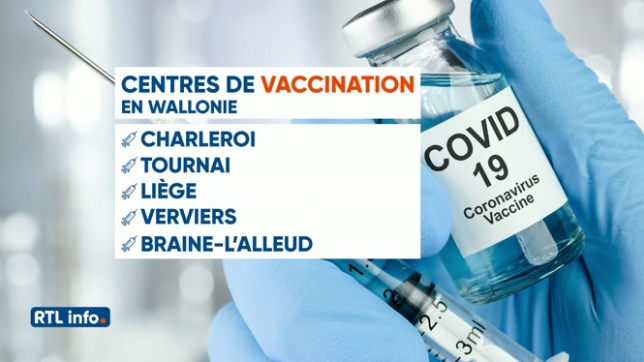 Covid: 5 centres de vaccination ouvrent leurs portes ce lundi en Wallonie