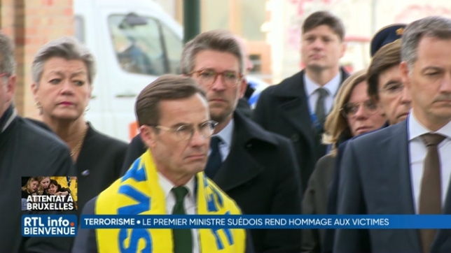 Attaque terroriste à Bruxelles: hommage des Premiers ministres belge et suédois