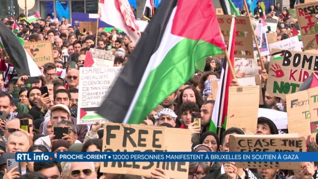 Grande manifestation de soutien aux habitants de Gaza à Bruxelles