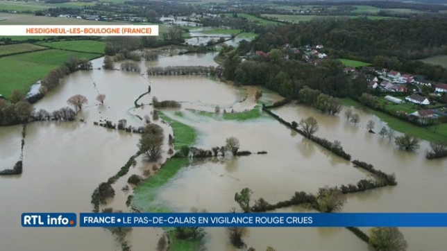 Montée des eaux catastrophique dans le Pas-de-Calais, en France