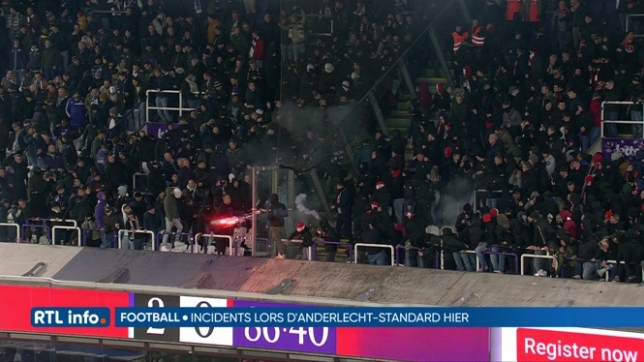 Incidents lors du Clasico: le match Anderlecht-Standard a été suspendu