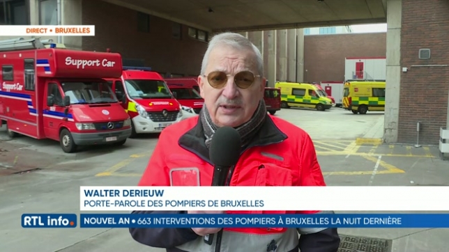 Nouvel an: les pompiers ont effectué 663 interventions cette nuit à Bruxelles