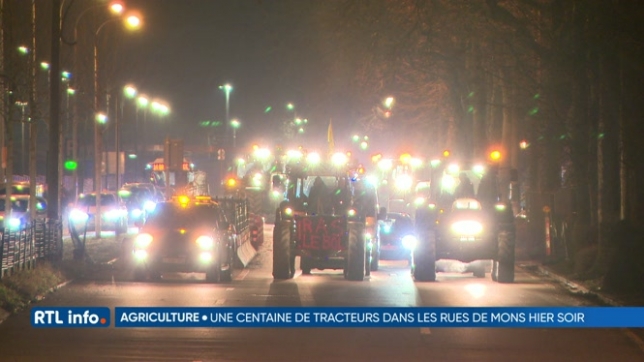 Une centaine de tracteurs se sont invités au Festival des Lumières de Mons hier soir