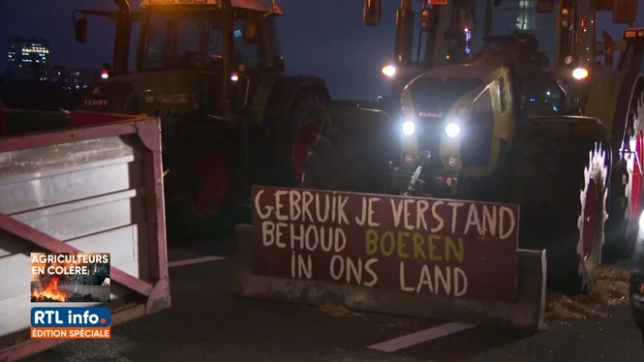 Les agriculteurs flamands se joignent aussi au mouvement en bloquant le ring d