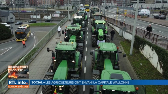 Grogne des agriculteurs: la ville de Namur a été assiégée par les tracteurs