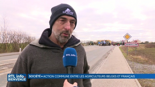 La N6 bloquée au sud de Couvin par des agriculteurs belges et français
