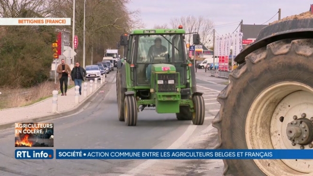 La N6 bloquée au Sud de Couvin par des agriculteurs belges et français