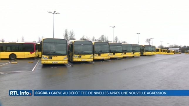 Grève des chauffeurs de bus du dépôt de Baulers en Brabant wallon