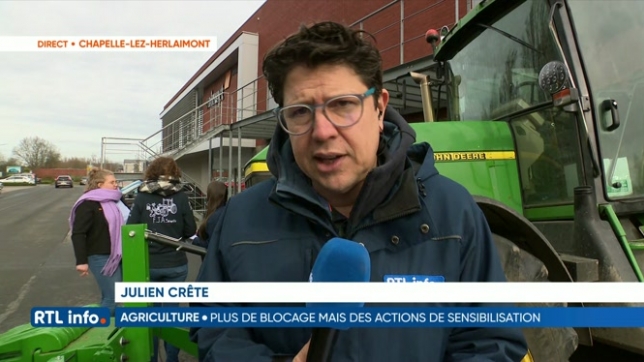 Action de sensibilisation des jeunes agriculteurs à Chapelle-lez-Herlaimont