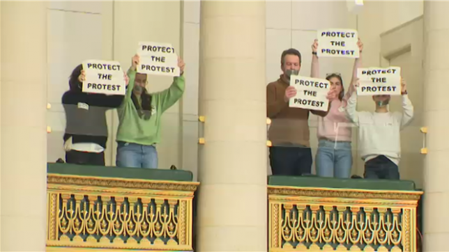 Action au parlement fédéral pour protéger la protestation