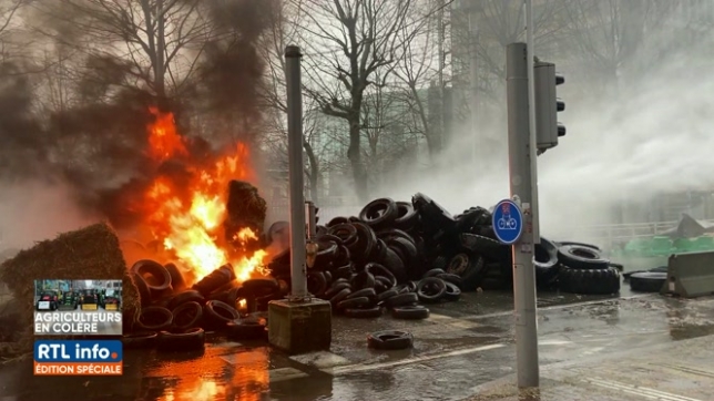 Manifestation des agriculteurs à Bruxelles: des débordements ont éclaté ce matin