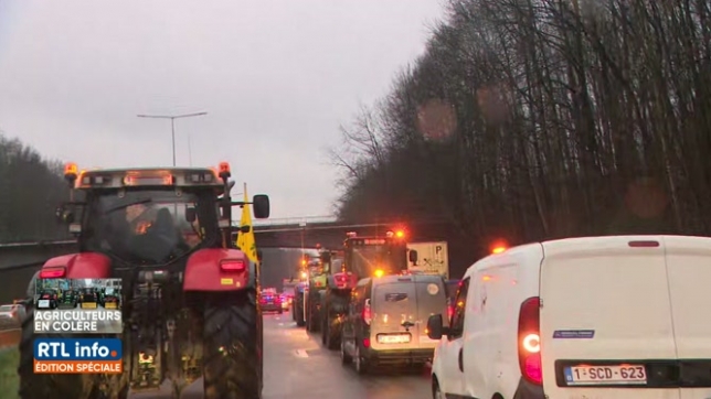De longues colonnes de tracteurs ont convergé tôt ce matin vers Bruxelles
