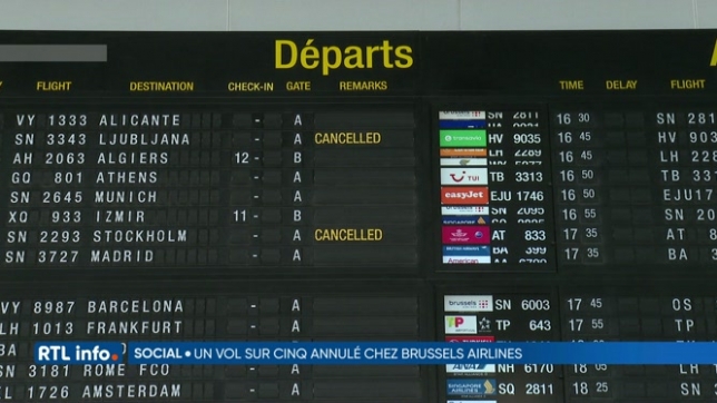 Grève chez Brussels Airlines: un vol sur 5 a été annulé à Brussels Airport