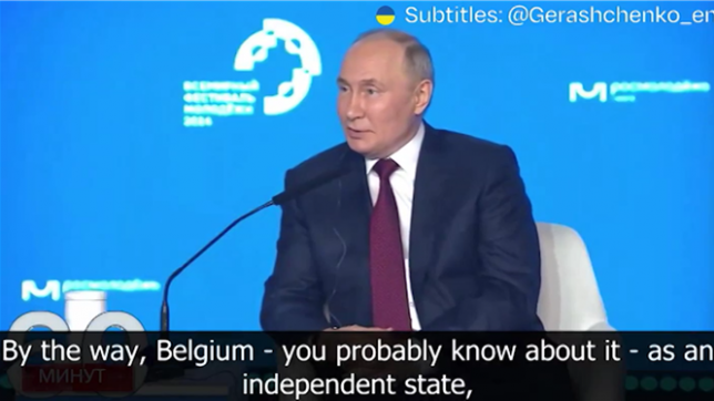 La Belgique serait apparue sur la carte du monde en bonne partie grâce à la Russie, selon Vladimir Poutine