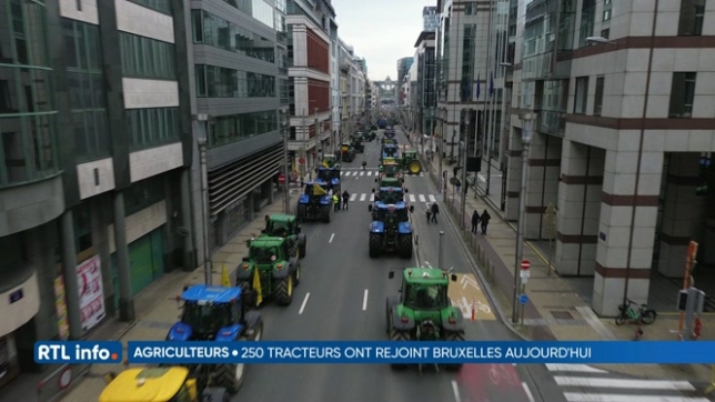 Grogne des agriculteurs: près de 250 tracteurs se sont retrouvés à Bruxelles